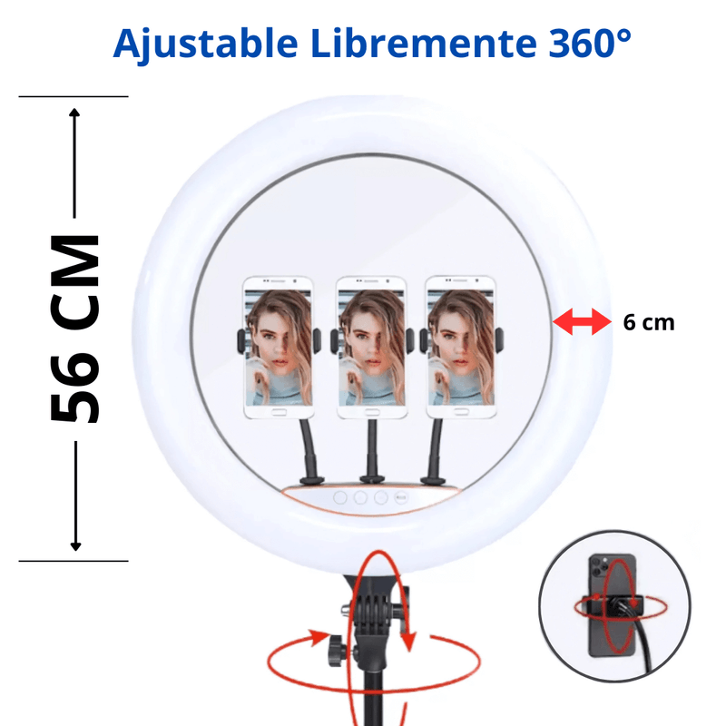 Aro-de-luz-LED-profesional-de-56cm-con-luces-RGB-3-tonos-control-remoto-tripode-ajustable-hasta-2.10m