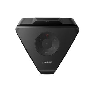 Parlante de torre bluetooth Samsung MX-T40, 300W, luces LED, sonido bidireccional, resistente al agua, negro