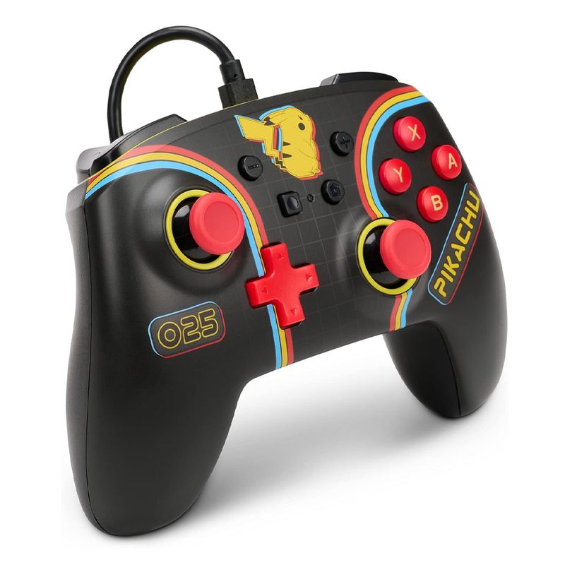 Mando PowerA Pikachu Arcade con cable Switch 3m