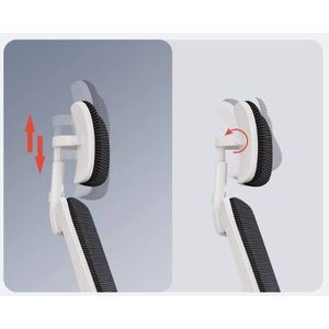 Silla ergonómica de oficina, cabecera y respaldo ajustables, soporte lumbar, brazos giratorios, base resistente