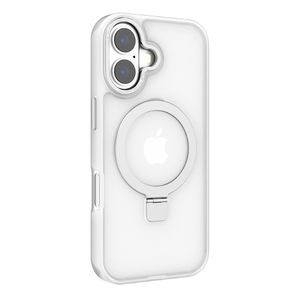 PREVENTA: Case para iPhone 17 Metal Matte con MagSafe y soporte, mate traslúcido blanco