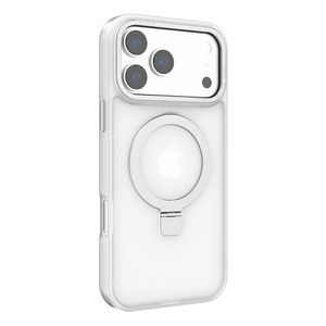 PREVENTA: Case para iPhone 17 Pro Metal Matte con MagSafe y soporte, mate traslúcido blanco