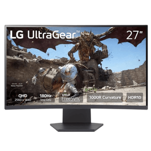 Monitor plano LG 27" UltraGear 27GS75Q-B, panel QHD (2560x1440), 180Hz, 1ms, HDR10, negro