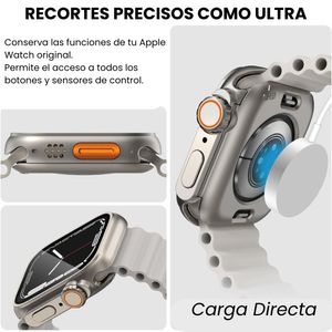 Case de policarbonato Apple Watch 44mm series 4-9 y SE, frontal y posterior, acabado mate resistente, titanio