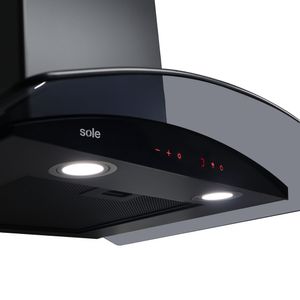 Campana Sole Venus Ink 60cm, 4 niveles de absorción, Touch Free, LED, ducto o recirculante, negro