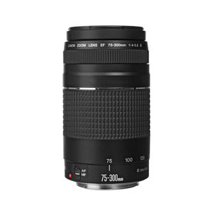 Lente Canon EF 75-300mm f4-5.6 III, zoom teleobjetivo, AF rápido, bokeh suave, recubrimiento Super Spectra, negro