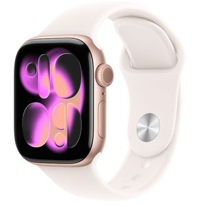 Smartwatch Apple Watch Series 11 pantalla 46mm, GPS, monitoreo salud, carga rápida, rose gold