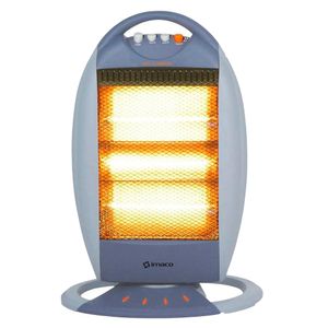 Estufa halógena Imaco HH1200, 1200W, 3 niveles de calor, oscilación 120°, seguridad antivuelco, panel manual