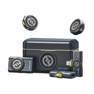 Micrófono inalámbrico Hollyland LARK M2 Duo, 2 transmisores, receptor cámara, Lightning, USB-C, 2.4 GHz
