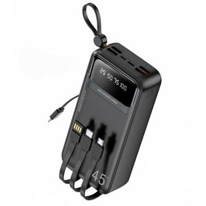 Cargador portátil Demgel DE-2002 45000 mAh, 4 salidas USB, Tipo-C, Lightning, Micro USB, linterna incluida