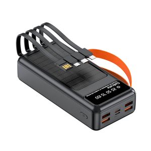 Cargador portátil Demgel 45.000 mAh DE-2002 solar, 4 salidas USB, Tipo C, Lightning, Micro USB, linterna incluida