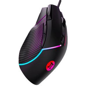 Mouse gamer Primus Gladius 12800P USB, inlámbrico, 12800 DPI, 8 botones, retroiluminación RGB, Interruptores Omron, cable trenzado, negro