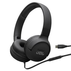 Audífonos on ear con micrófono JBL Pure Bass T520 almohadillas acolchadas, conector tipo-C, control de llamadas, negro