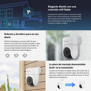 Cámara de seguridad exterior Ezviz H8C Full HD, visión 360°, detección inteligente, audio bidireccional y defensa activa, blanco