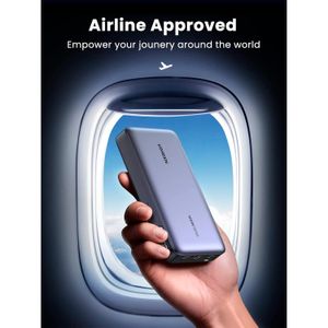 Powerbank UGREEN 25000mAh con carga rápida 145W, 3 puertos USB-C/A, recarga en 2 horas