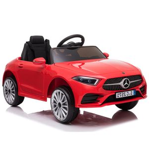 Carro eléctrico infantil Mercedes Benz CL350 12V con control remoto, luces, música y puertas abatibles, rojo
