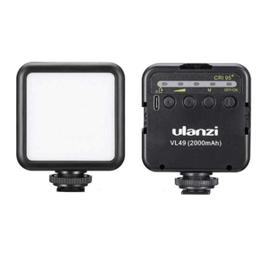 Luz LED Ulanzi VL49, 6W, 49 cuentas LED CRI95+, 5500K, batería 2000mAh, recargable USB-C, compacta y portátil, negro