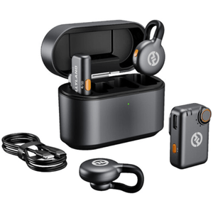 Micrófono inalámbrico Hollyland Lark M2S, doble transmisor, cancelación de ruido, 300m alcance, 9h autonomía, USB-C, negro