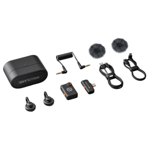 Micrófono inalámbrico Hollyland Lark M2S, doble transmisor, cancelación de ruido, 300m alcance, 9h autonomía, USB-C, negro