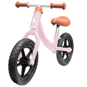 Bicicleta de balance Alphavil Glowy, ruedas EVA 12", asiento ajustable, ideal para niños de 1 a 3 años, rosado