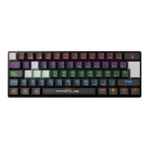 Teclado gamer Primus Ballista 61T mecánico RGB, 61 teclas, cable USB desmontable, interruptores rojos, compatible con PC y consolas, negro/rojo