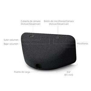 Pantalla inteligente Amazon Echo Show 5 3ra gen, 5.5", control de voz, Alexa, control táctil, cámara 2MP, obturador, negro