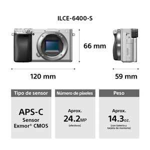 Cámara Sony Alpha a6400 APS-C Mirrorless 24.2 MP con lente 16-50mm, enfoque automático rápido, video 4K + maletín de transporte LCS-U21