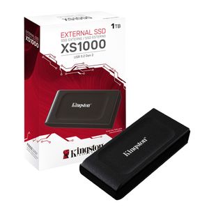 SSD externo Kingston XS1000 1TB, USB 3.2,  Gen2, Velocidad de lectura hasta 1.050 MB/s, compatible iOS, Android y consolas de videojuegos, negro