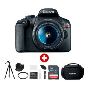 Cámara Canon EOS Rebel T7 + lente EF-S 18-55mm IS II, sensor 24.1MP, Full HD, Wi-Fi, NFC, con Kit Ultimate, negro