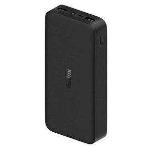 Batería externa Xiaomi Mi Redmi 20000 mAh, carga rápida 18W, doble puerto USB, entradas Micro-USB y USB-C, negro
