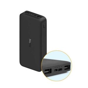 Batería externa Xiaomi Mi Redmi 20000 mAh, carga rápida 18W, doble puerto USB, entradas Micro-USB y USB-C, negro