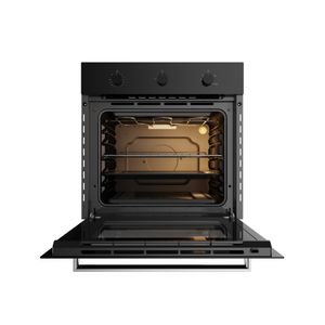 Horno empotrable Sole Mix Classic a gas 66L, doble vidrio, luz interior, timer análogo y sistema cortagas, negro