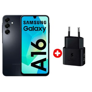 Celular Samsung Galaxy A16 4G 256GB, 8GB RAM, cámara principal 50MP+ 5MP + 2MP, frontal 13MP, 6.7", negro + Power Adapter 15W