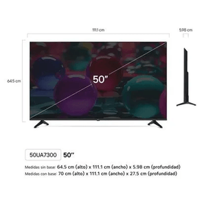 Televisor LG Smart TV 50" 4K UHD 50UA7300PSB, procesador α7 AI Gen8, ThinQ AI, diseño moderno, negro