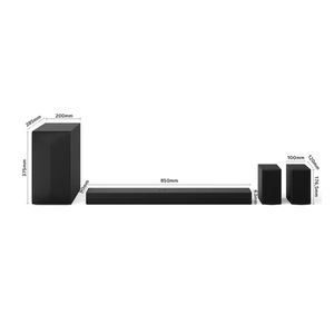 Barra de sonido LG S60TR bluetooth, 440W de potencia, puerto USB, HDMI, con control, negro