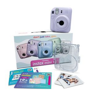 Combo: Cámara Fujifilm Instax Mini 12 lente 60mm, morado + pack 10 + ll cupón