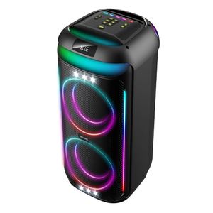 Parlante de torre bluetooth Decibel PartyLights Pro 160W potencia, altavoces, protección IPX4, luces led, radio FM, USB, control remoto (reempacado)