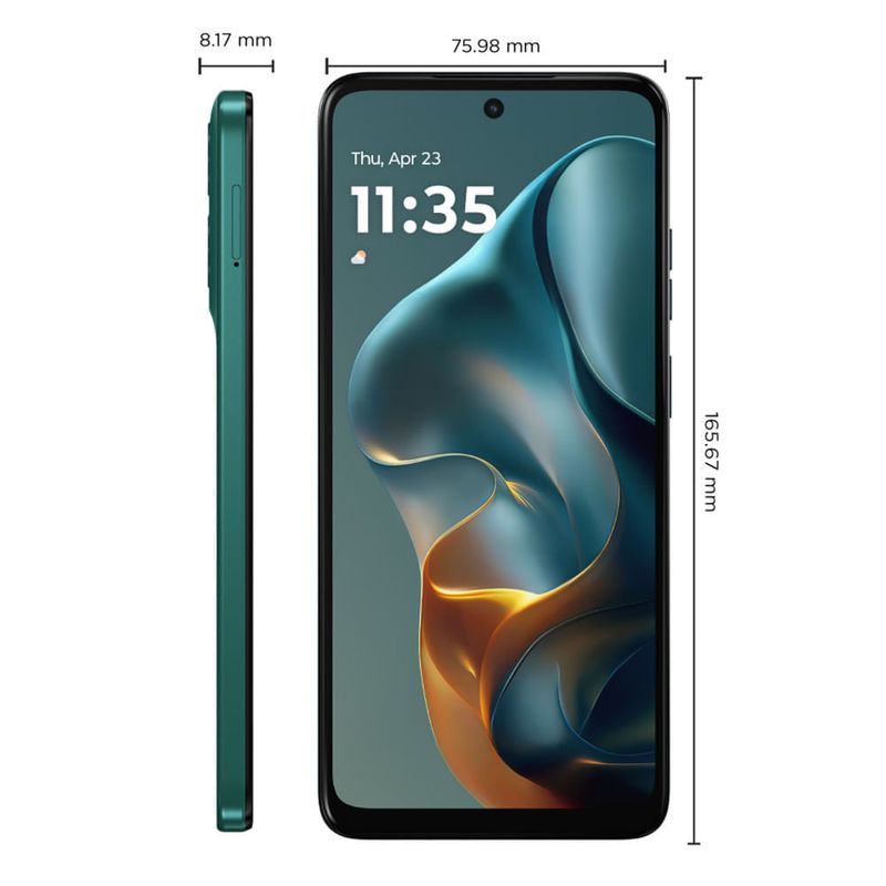 Celular Motorola Moto G05 4G 128GB 4GB RAM verde medidas