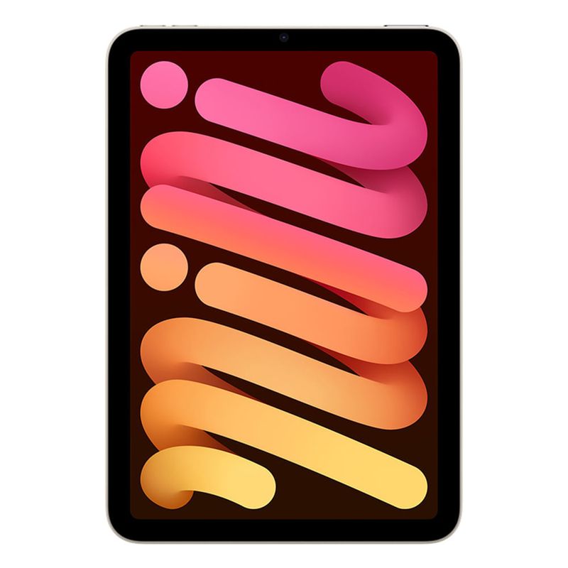 iPad Mini (7ma Gen) 8.3" 128GB, cámara principal 12MP y frontal 12MP, 19.3 Wh, Chip A17 Pro, starlight, frontal