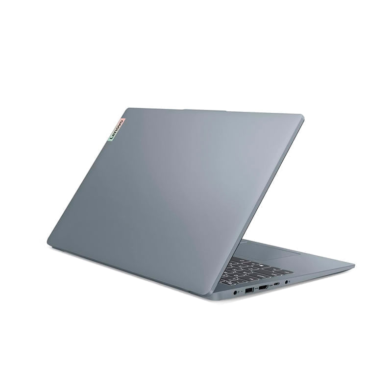Laptop Lenovo pantalla 15.6" FHD Ryzen 7 16GB 512GB Windows 11 gris, dorsal oblicuo