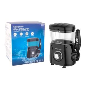 Irrigador dental de agua Sawgmore, 10 niveles de presión, 8 boquillas profesionales, blanco
