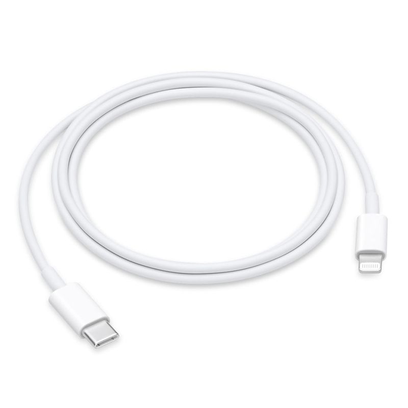 Cable Apple lightning a Tipo-C,1m, potencia 20W, blanco, ángulo frontal general