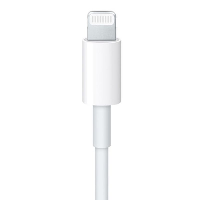 Cable Apple lightning a Tipo-C,1m, potencia 20W, blanco, ángulo frontal detalle