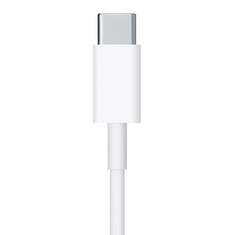 Cable Apple lightning a Tipo-C,1m, potencia 20W, blanco, ángulo frontal detalle