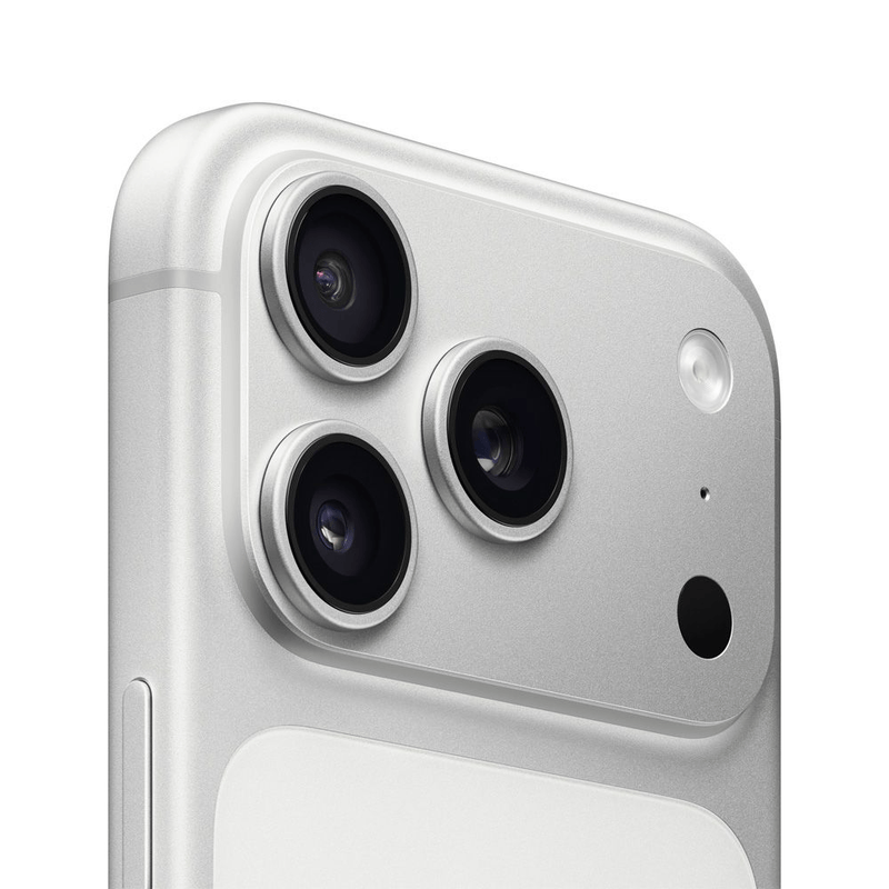 iPhone 17 Pro eSIM 5G 256GB, 12GB, cámara trasera 48MP y frontal 18MP, silver, frontal oblicuo primer plano