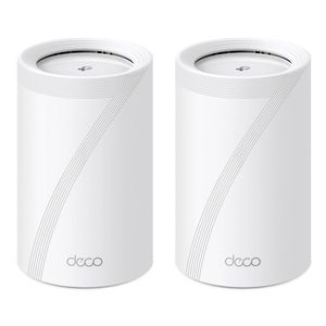 Sistema Mesh TP-Link PACK2 Deco BE65 BE11000 Wi-Fi 7, 5760 Mbps en 6GHz, 4320 Mbps en 5GHz y 574 Mbps en 2.4 GHz, 4 puertos, 428m2, blanco