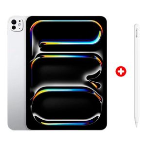 iPad Pro 11" 256GB, 12GB RAM, cámara principal 12MP y frontal 12MP, 8160 mAh, Chip M5, silver + Pencil Pro