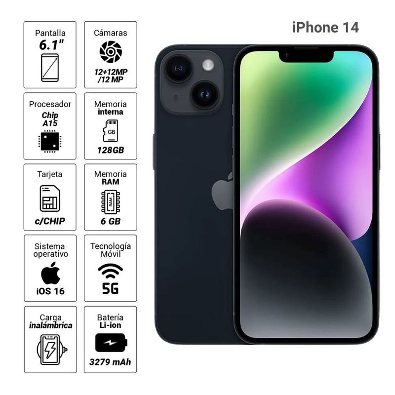 iPhone 14 128GB negro