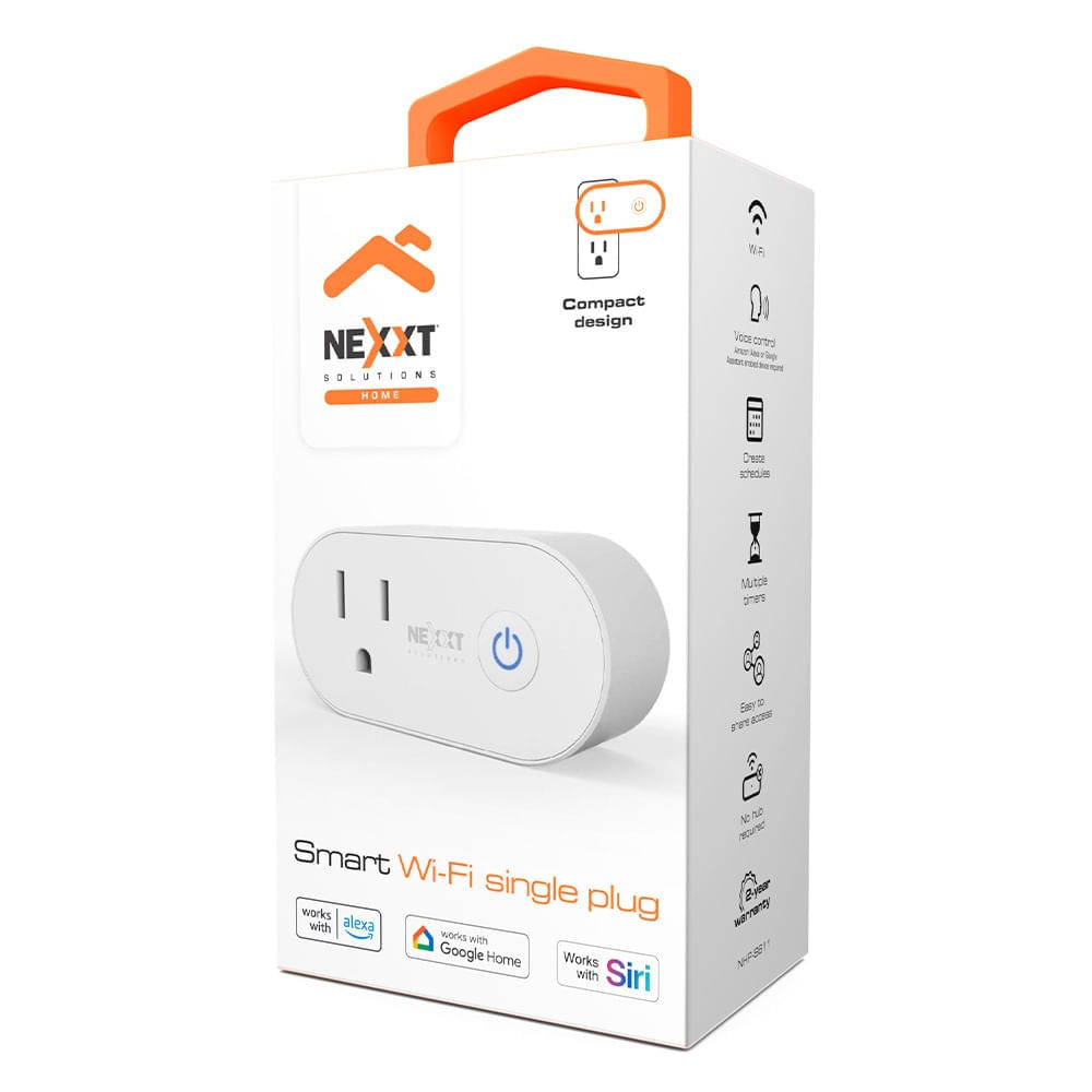 Enchufe inteligente Wi-Fi Nexxt NHP-S611 1 tomacorriente, diseño compacto, control de voz (reempacado)