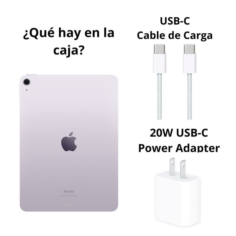 iPad Air 11" M3 Wi-Fi 128GB cámara 12MP morado + Mica